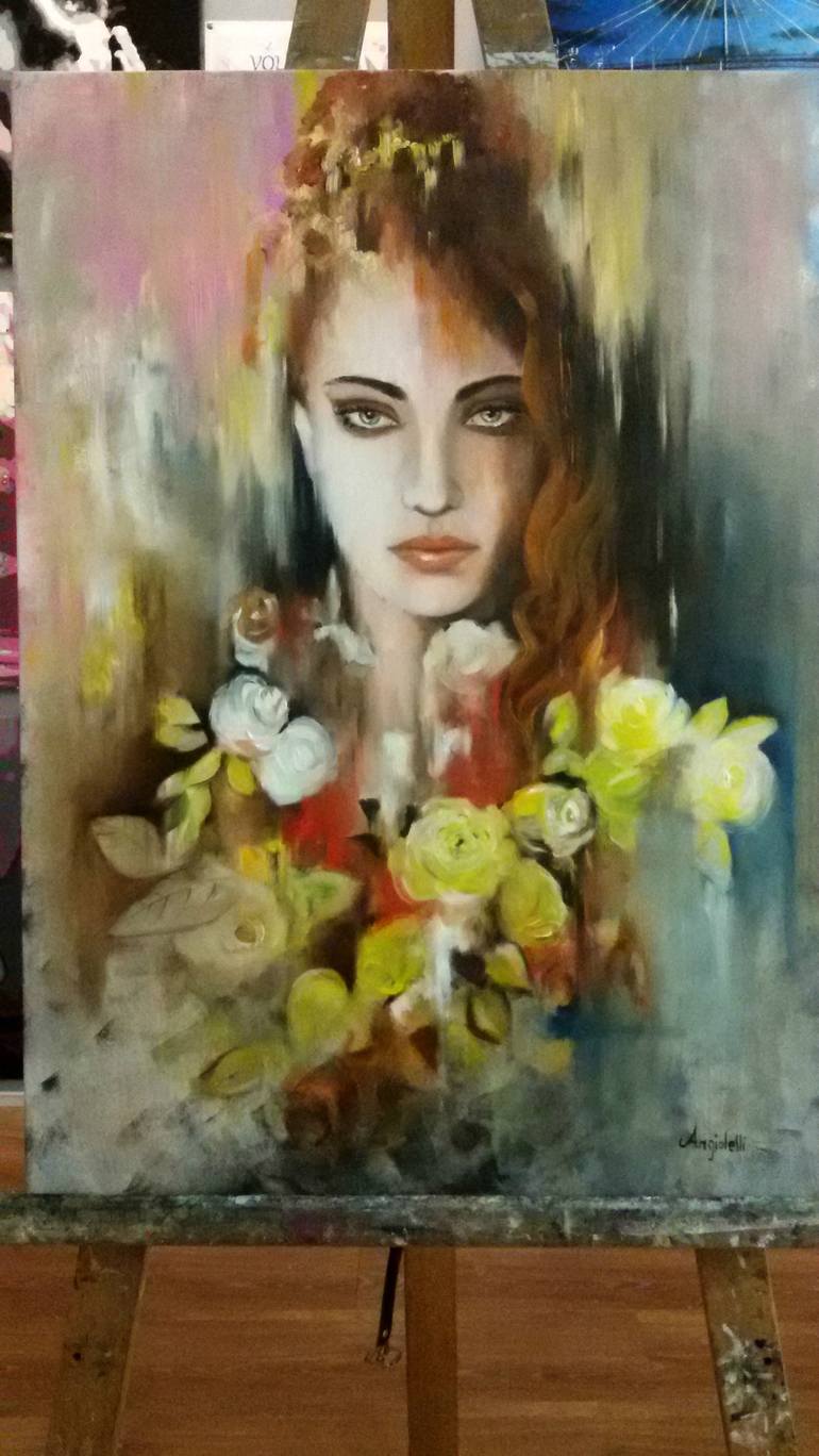 Original Figurative Portrait Painting by Anna Rita Angiolelli