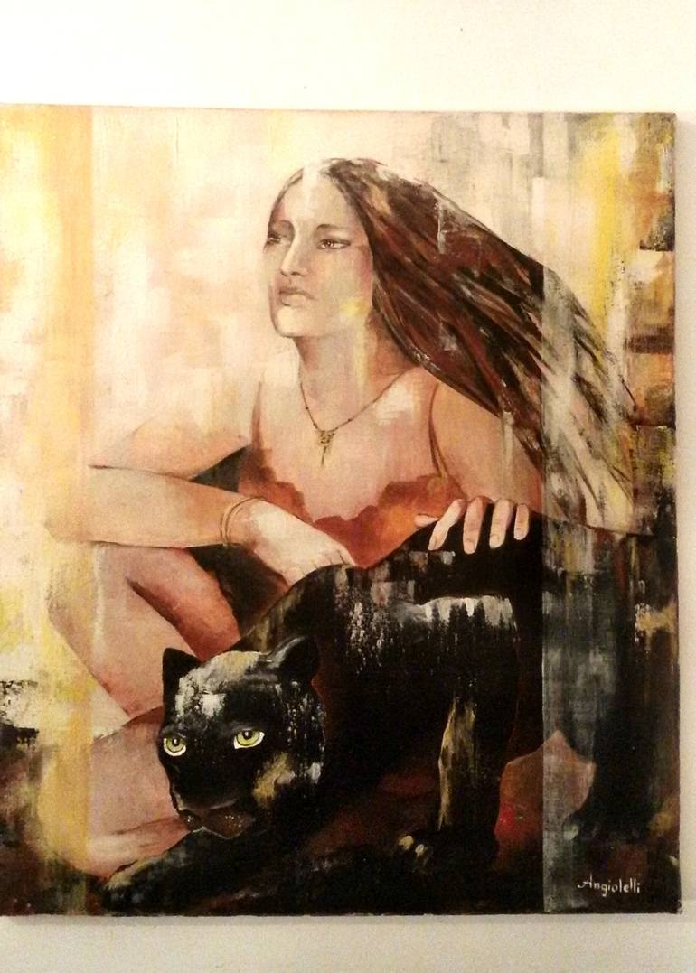 Original Figurative Portrait Painting by Anna Rita Angiolelli