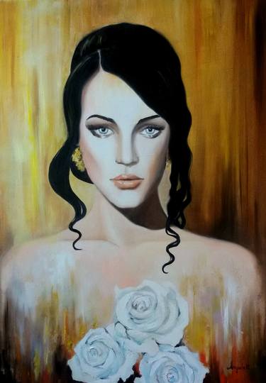 Original Figurative Portrait Paintings by Anna Rita Angiolelli