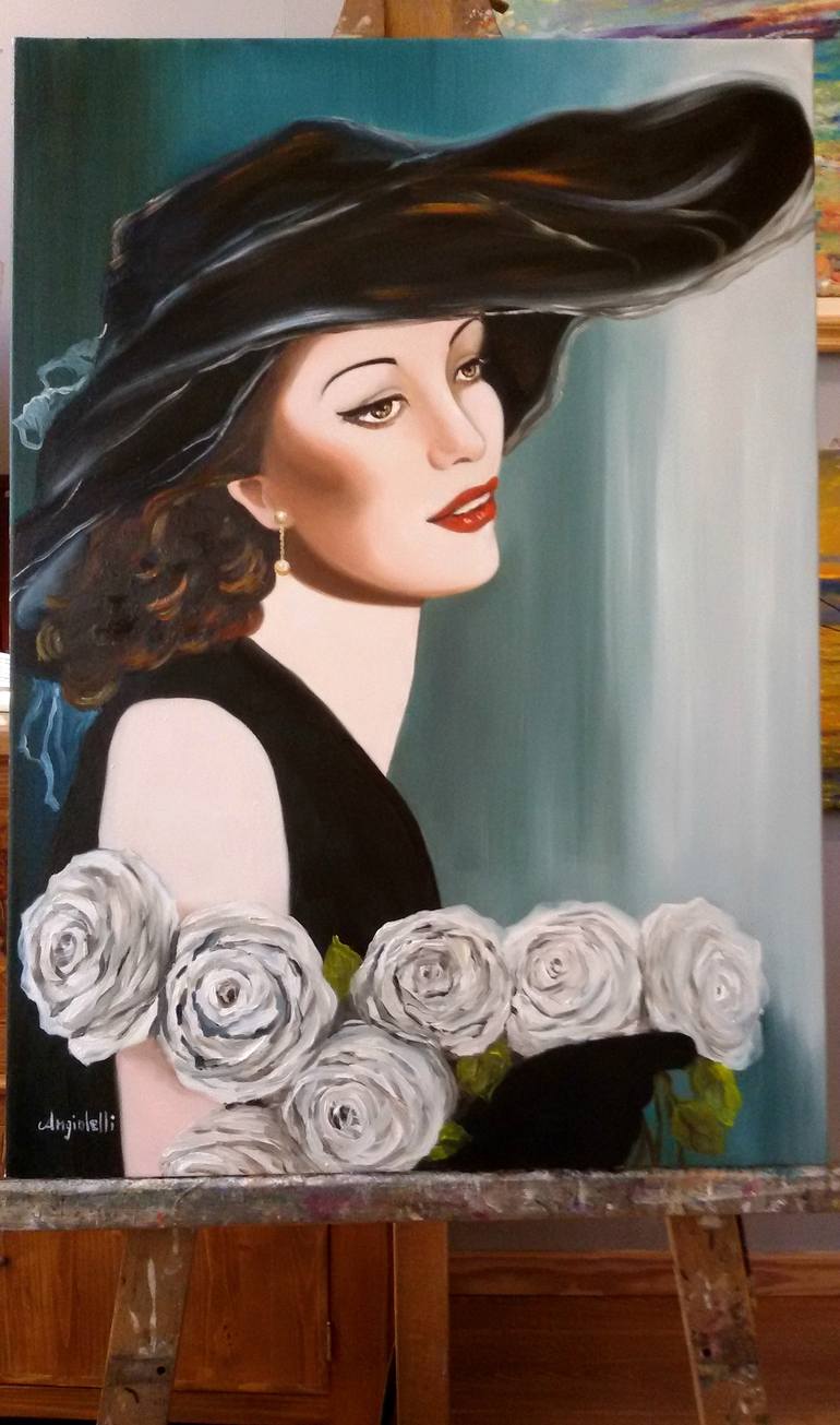 Original Portrait Painting by Anna Rita Angiolelli