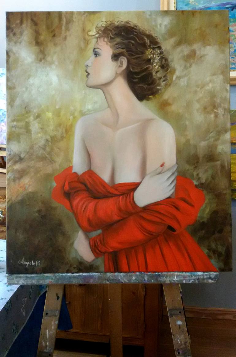 Original Figurative Portrait Painting by Anna Rita Angiolelli