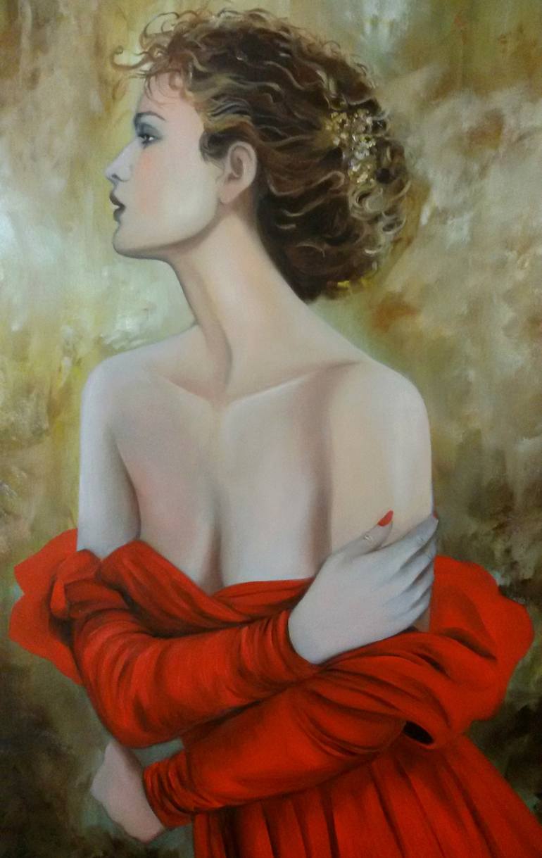 Original Figurative Portrait Painting by Anna Rita Angiolelli