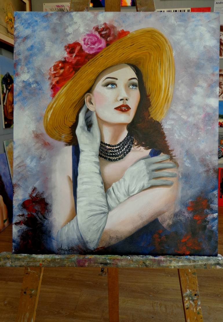 Original Figurative Portrait Painting by Anna Rita Angiolelli