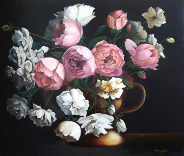 Print of Figurative Floral Paintings by Anna Rita Angiolelli