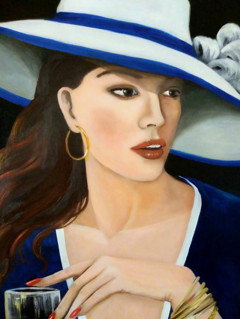 Original Figurative Portrait Painting by Anna Rita Angiolelli