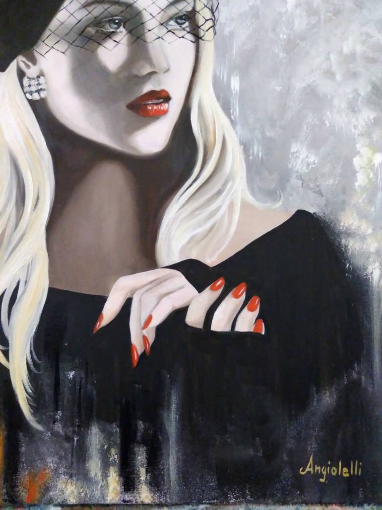 Original Figurative Portrait Painting by Anna Rita Angiolelli