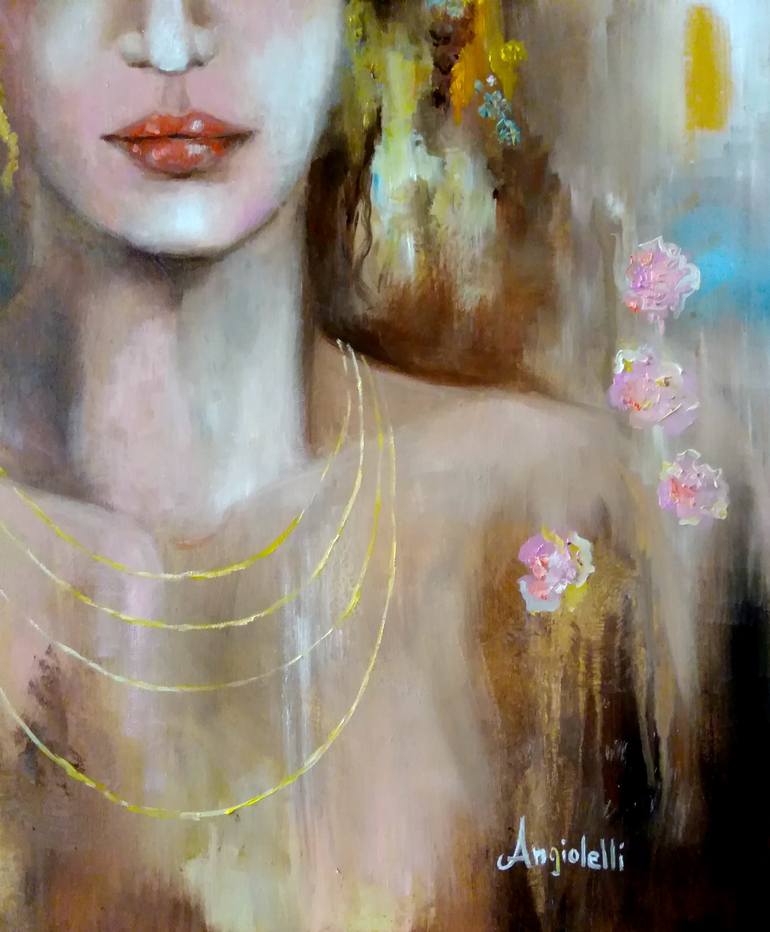 Original Figurative Portrait Painting by Anna Rita Angiolelli