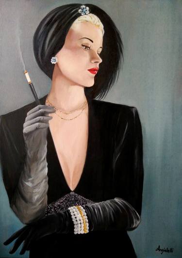 Original Figurative Portrait Paintings by Anna Rita Angiolelli