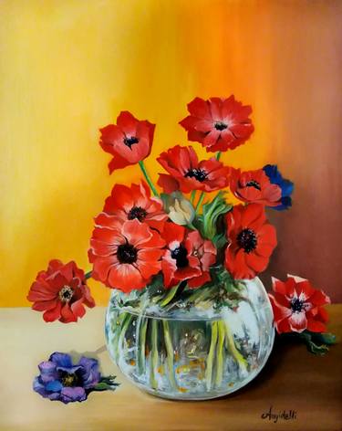Print of Floral Paintings by Anna Rita Angiolelli
