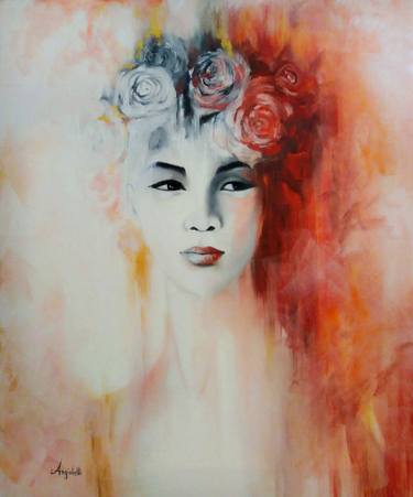 Original Figurative Portrait Paintings by Anna Rita Angiolelli