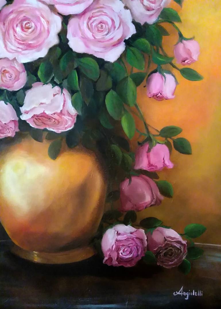 Original Floral Painting by Anna Rita Angiolelli
