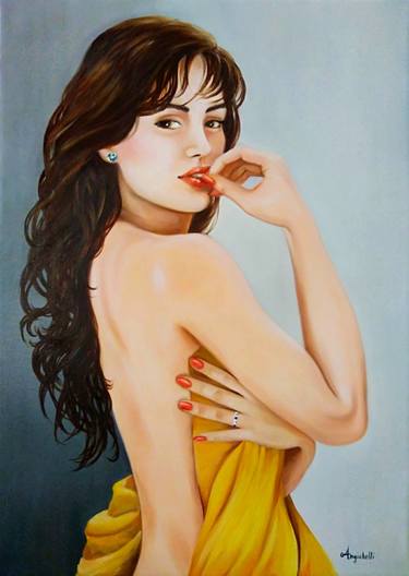Print of Figurative Women Paintings by Anna Rita Angiolelli