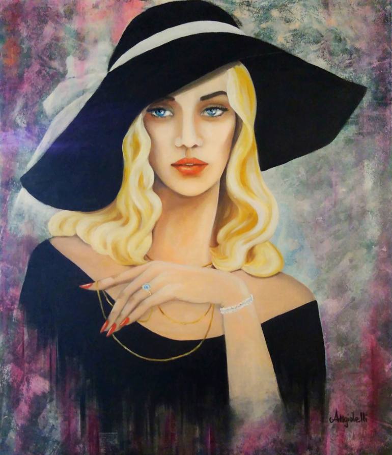 Original Figurative Portrait Painting by Anna Rita Angiolelli