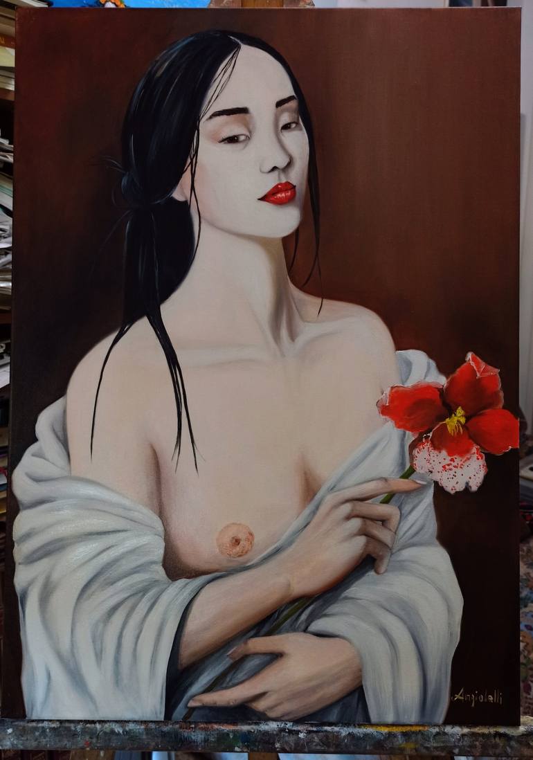 Original Figurative Portrait Painting by Anna Rita Angiolelli