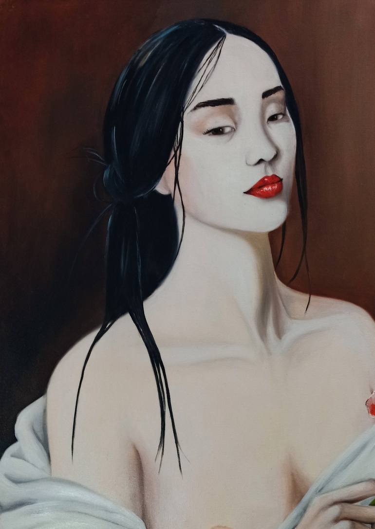 Original Figurative Portrait Painting by Anna Rita Angiolelli