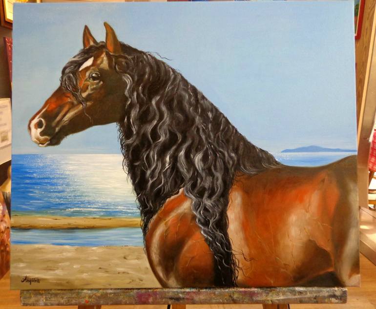 Original Figurative Horse Painting by Anna Rita Angiolelli