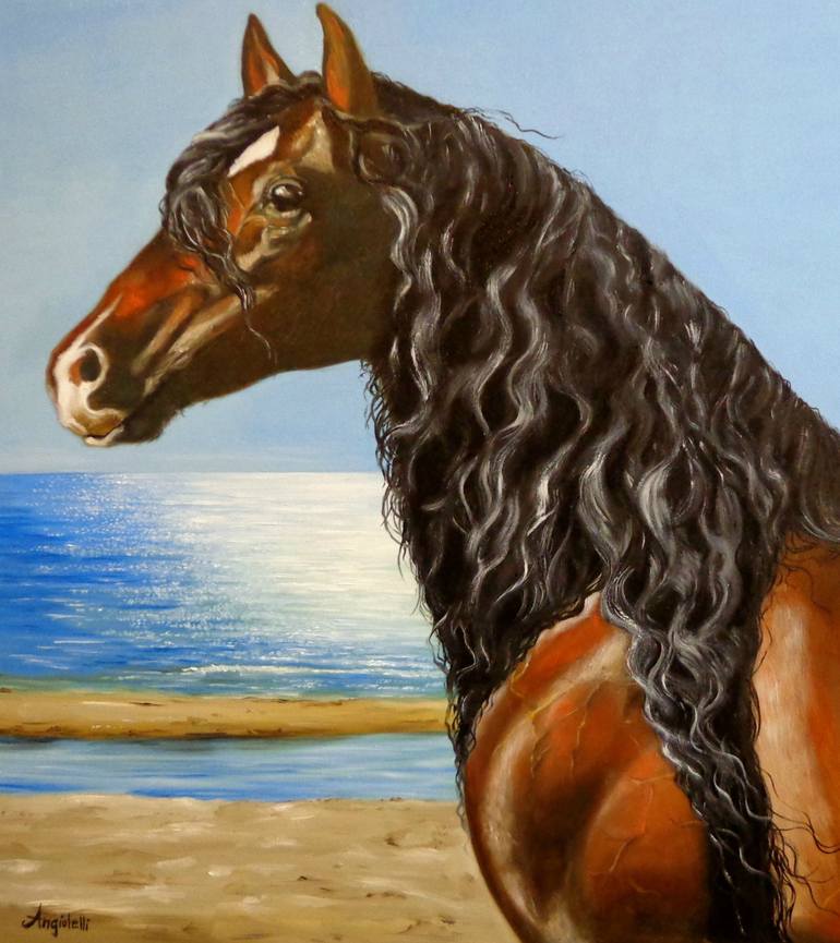 Original Figurative Horse Painting by Anna Rita Angiolelli