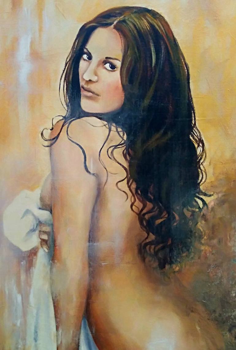Original Figurative Erotic Painting by Anna Rita Angiolelli
