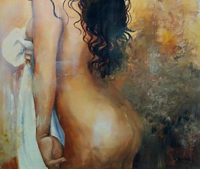 Original Figurative Erotic Painting by Anna Rita Angiolelli