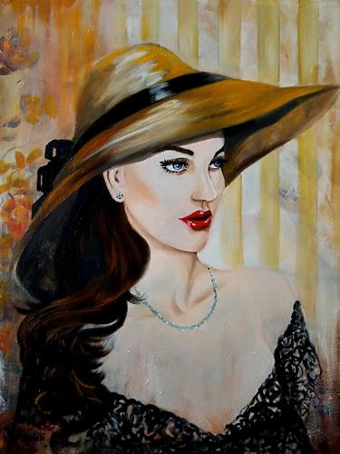 Original Figurative Portrait Paintings by Anna Rita Angiolelli