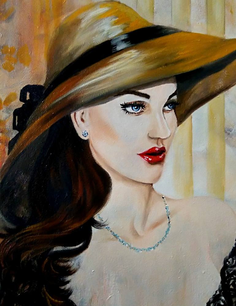 Original Figurative Portrait Painting by Anna Rita Angiolelli