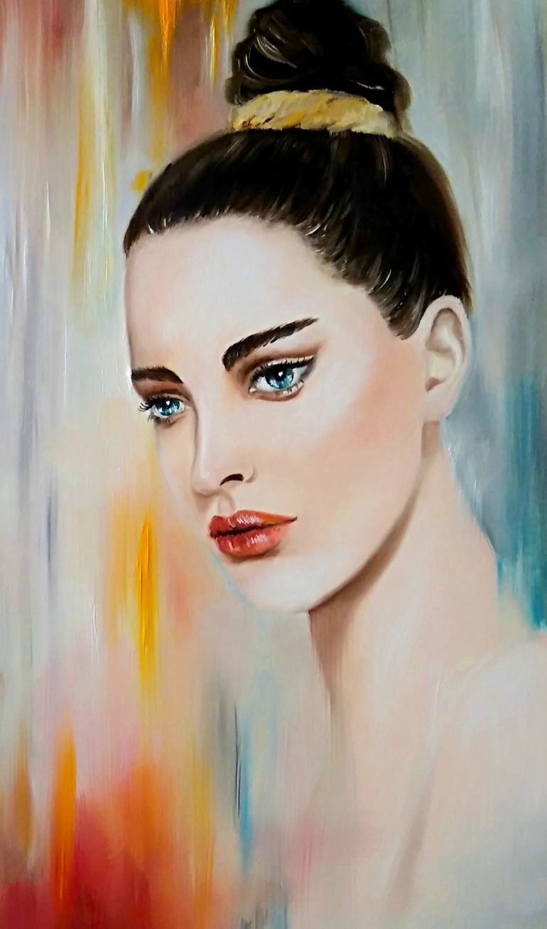 Original Portrait Painting by Anna Rita Angiolelli