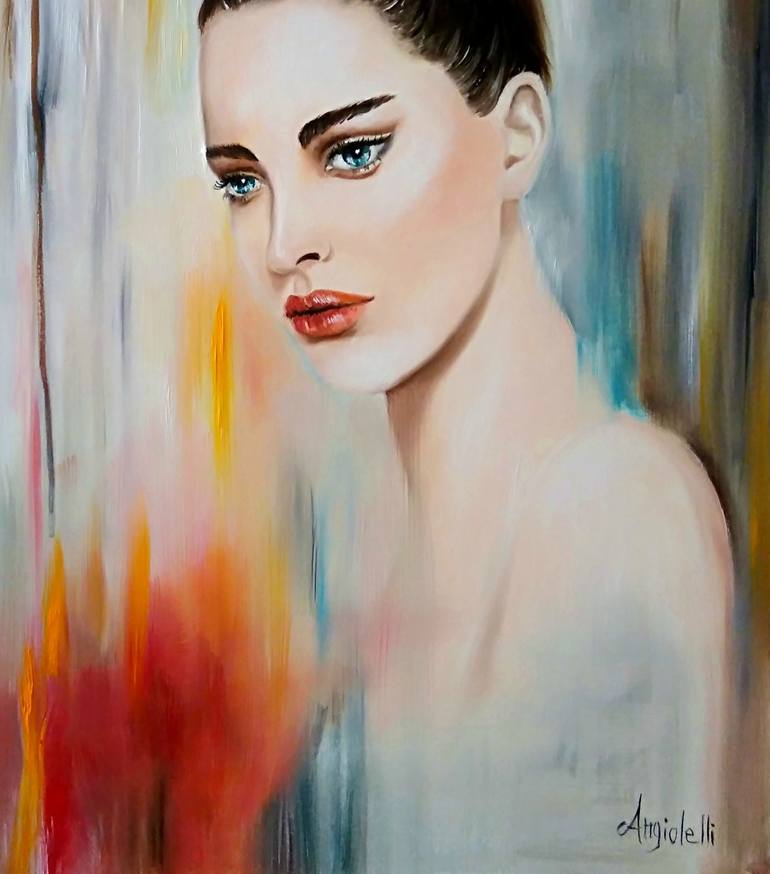 Original Portrait Painting by Anna Rita Angiolelli