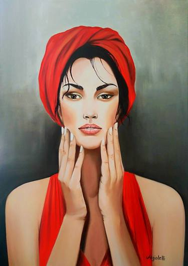 Print of Figurative Portrait Paintings by Anna Rita Angiolelli