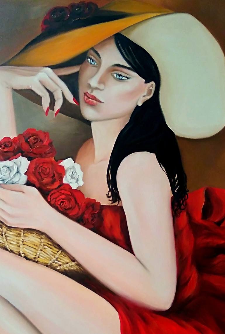 Original Figurative Portrait Painting by Anna Rita Angiolelli