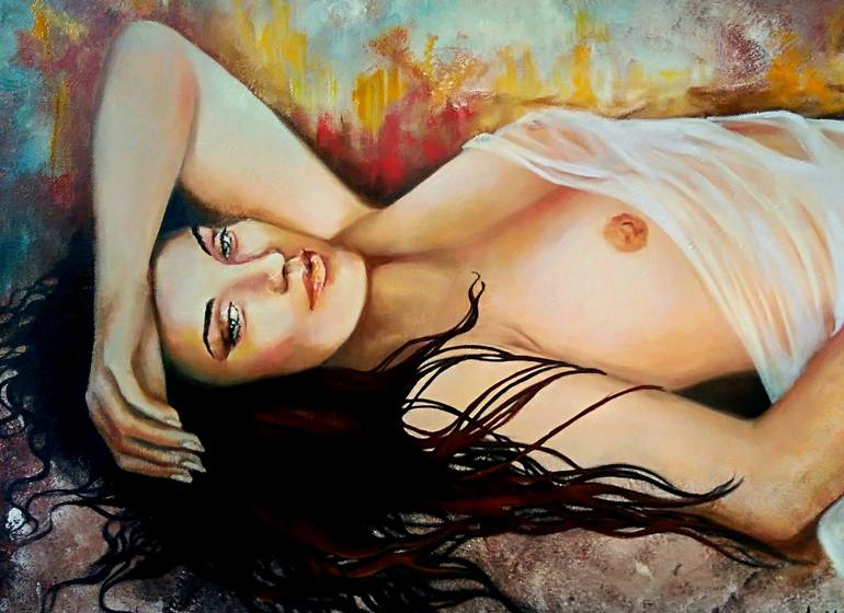 Original Erotic Painting by Anna Rita Angiolelli
