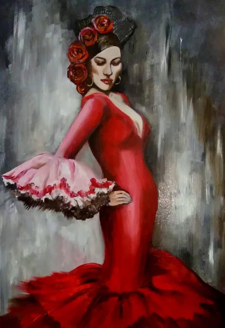 Original Figurative People Painting by Anna Rita Angiolelli