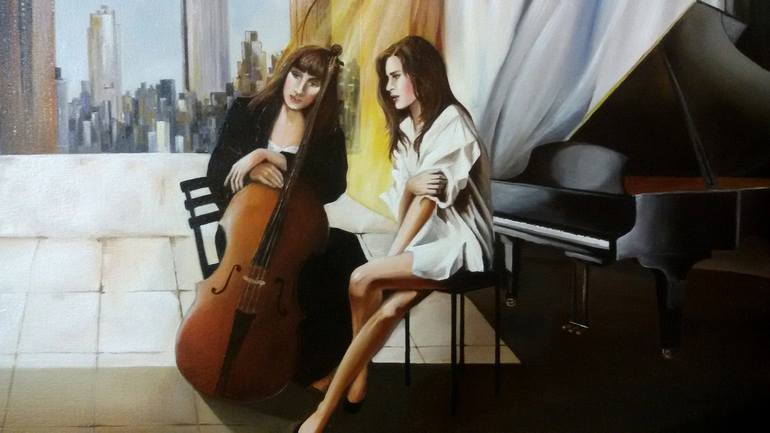 Original Realism Women Painting by Anna Rita Angiolelli