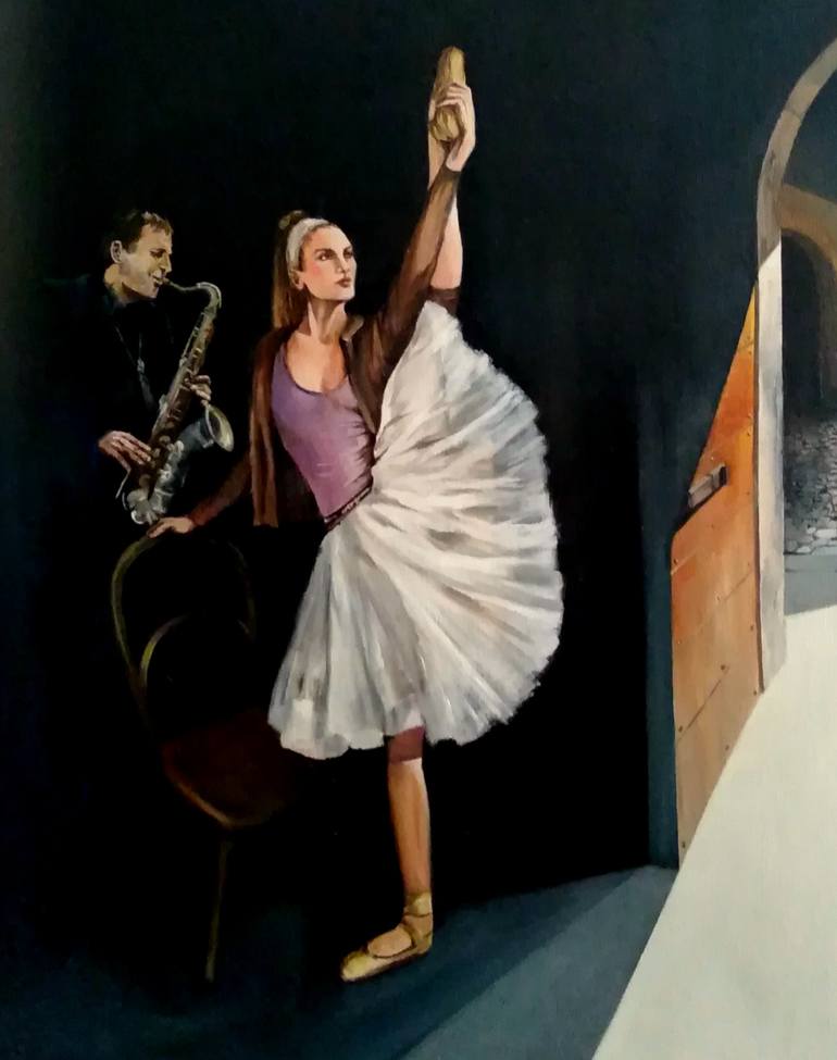 Original Figurative Performing Arts Painting by Anna Rita Angiolelli