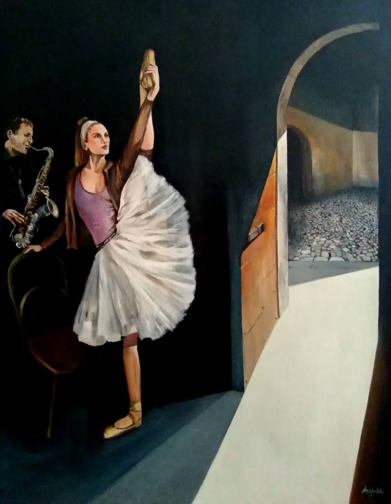Original Figurative Performing Arts Painting by Anna Rita Angiolelli