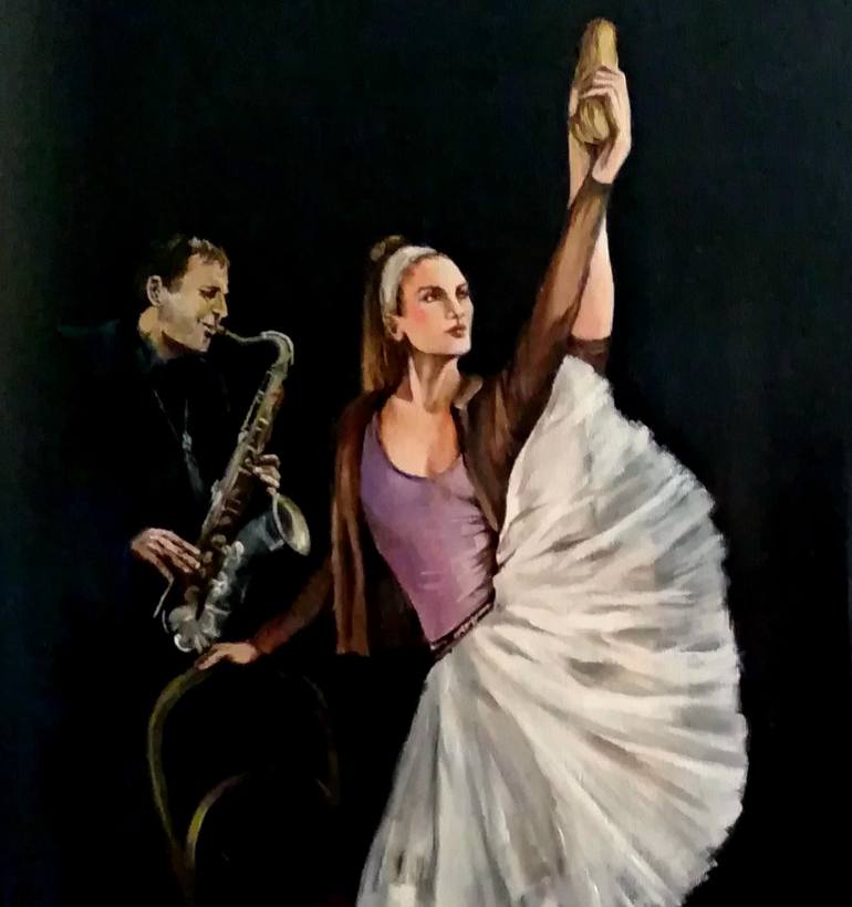 Original Figurative Performing Arts Painting by Anna Rita Angiolelli