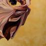Portrait of a dancer made with oil colors on a golden background - painted on canvas of 50x70 cm - signed on the front and colored on the edges, can be hung without frame
