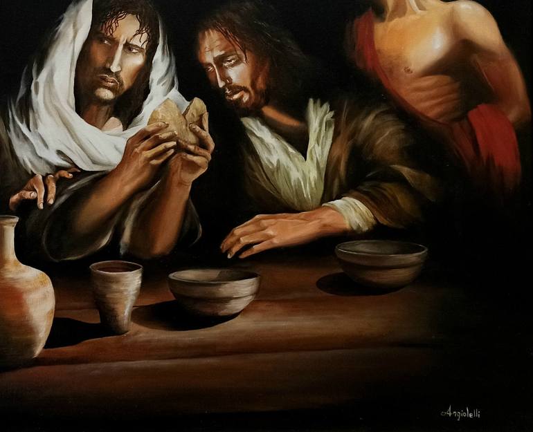 Original Photorealism Religion Painting by Anna Rita Angiolelli