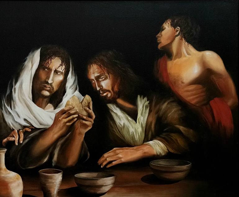 Original Photorealism Religion Painting by Anna Rita Angiolelli