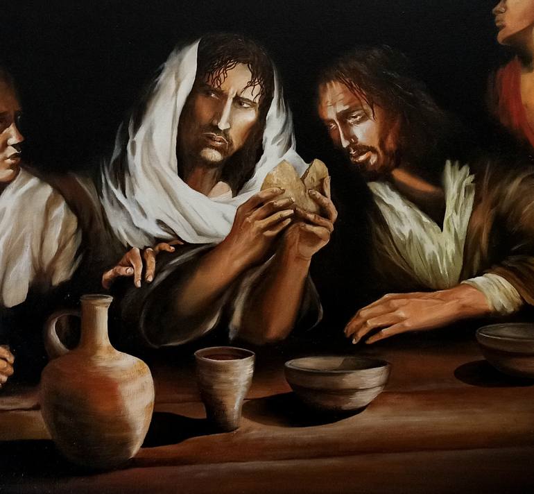 Original Photorealism Religion Painting by Anna Rita Angiolelli