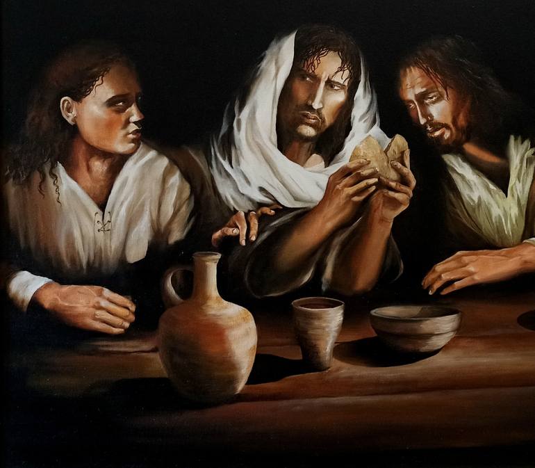 Original Photorealism Religion Painting by Anna Rita Angiolelli