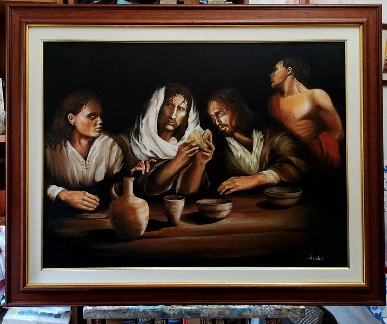 Original Photorealism Religion Painting by Anna Rita Angiolelli