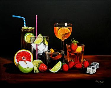 Original Figurative Food & Drink Paintings by Anna Rita Angiolelli