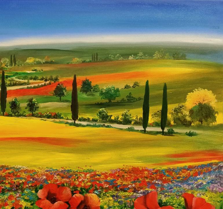 Original Figurative Landscape Painting by Anna Rita Angiolelli