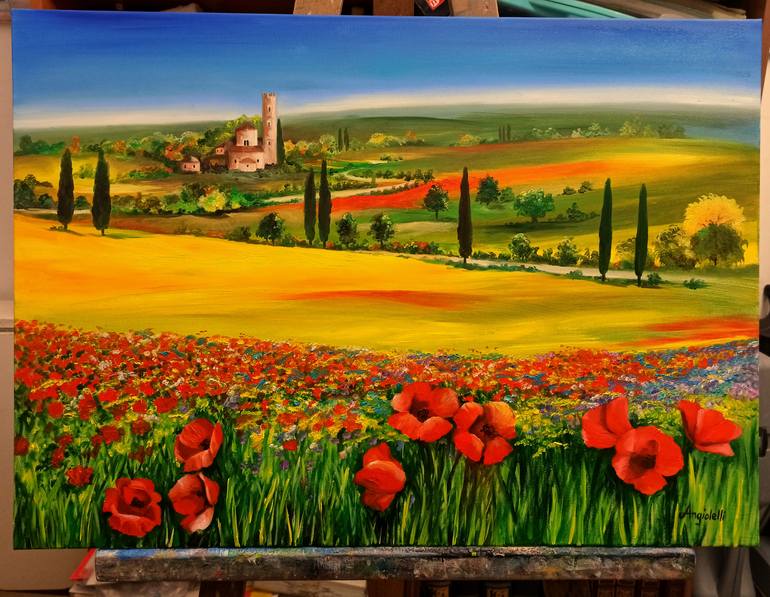 Original Figurative Landscape Painting by Anna Rita Angiolelli