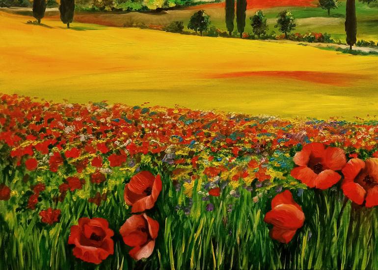 Original Figurative Landscape Painting by Anna Rita Angiolelli