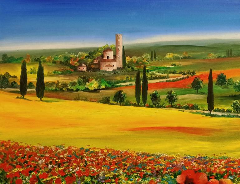 Original Figurative Landscape Painting by Anna Rita Angiolelli