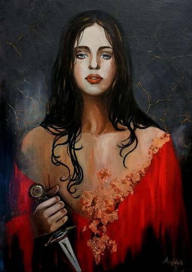 Original Figurative Portrait Paintings by Anna Rita Angiolelli