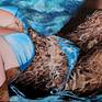 Figure of a woman sitting among the waves of the sea - made with oil colors on canvas measuring 50 x 70 cm - signed on the front and also colored on the edges, can also be hung without a frame