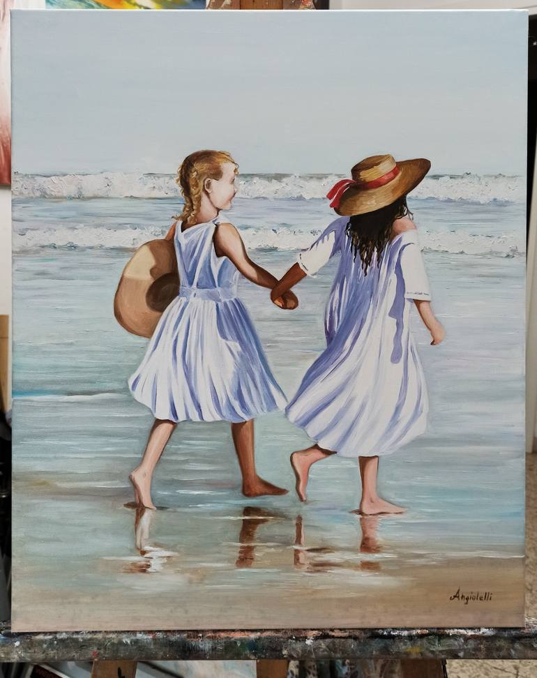 Original Beach Painting by Anna Rita Angiolelli