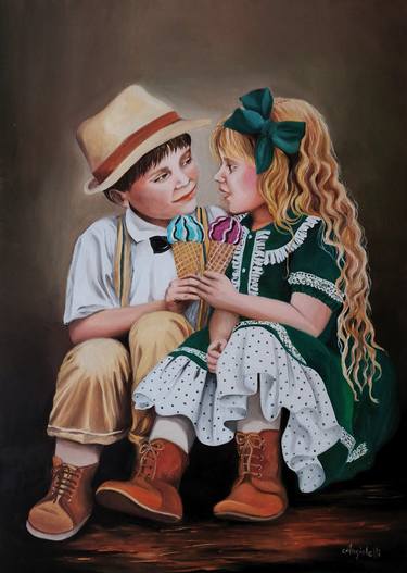 Print of Figurative Children Paintings by Anna Rita Angiolelli